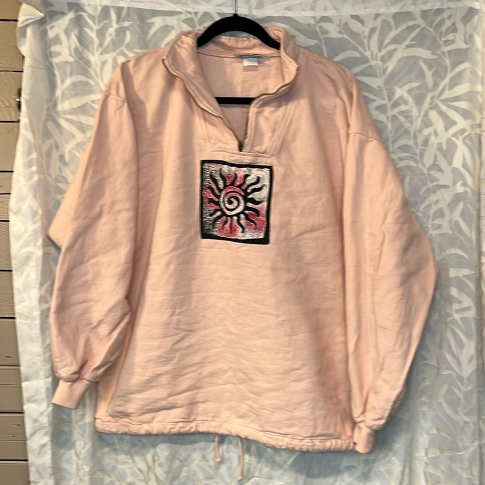 Vintage 90’s Cotton‎ Sweatshirt 1/4 zip/ celestial vibes!